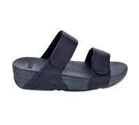 Fitflop Femme Lulu Adjustable Shimmerlux Slides Sandale Glissante, Tout Noir, 39 EU