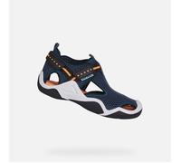 Geox Sandales Jr Wader Garçon Bleu marine et orange fluo Taille 37 EU