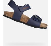 Geox Sandales Ghita - Cuir à scratch - Garçon Bleu Taille 25