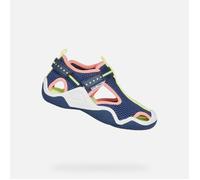 Geox Fille J Wader Girl A Sandales, Navy/Fluo Fuchsia, 24 EU