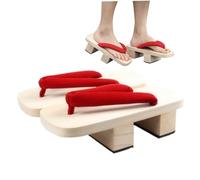 Sandales Geta, 1 paire de sabots en bois japonais, chaussures japonaises traditionnelles avec base non glissante, pantoufles confortables pour hommes femmes, pour les tailles de chaussures 36-38