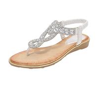 Sandales habillées pour femme Talon pente Creux Couleur unie Fond Plat Bout Grande Taille Sandales Femmes Talon Bas Chaussures compensées Vert, Argenté., 38 EU