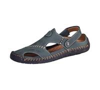 Sandales Homme Cuir Ajourées à Bord Décoratif Mocassins Perforé Basket Running Sport Été Slip-On à Enfiler avec Bride Arrière Sandale Bout Fermé à Semelle Crantée pour Plage Marche Conduite et Loisirs