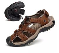 Sandales Homme D'éTé Chaussures de Sport Plage Closed-Toe，RandonnéE de Plage pour PêCheurs (Couleur : Dark Brown, Size : 38)