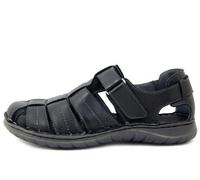 Sandales Homme en Cuir Noir - WALK IN THE CITY - Confortable - Léger et Flexible 43