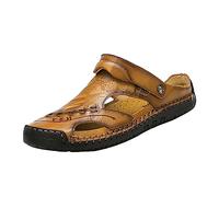 Sandales Homme Été Confortable Claquette Blanche Chaussure Medicale Respirante Mule Sandale Randonnée De Plage Claquettes Chaussures Cuir Orthopédiques Sandals Pied Nu Ete 45