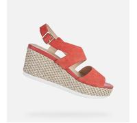Sandales Homme - GEOX - D LIPARI - Cuir Rouge - Talon Compensé - Confortables et Respirantes 37