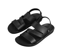 Sandales Homme Plates Cuir Legeres Marche Sport Été Sandales Gladiateur Vintage Bout Ouvert Slip on Tendances Chaussures de Plage Confortable Taille 39