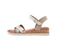 Jana Sandales compensées pour femme Wedge/Plat Sand Vegan Beige/doré Taille 38 EU