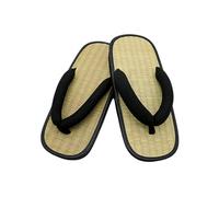 Sandales japonaises Traditionnelles | Paille de Riz Zori | Pantoufles japonaises | Zouri Classique, Noir.