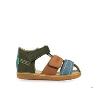 KICKERS Garçon Unisex Kinder Bazar Sandale, Kaki Camel Bleu, 25 EU