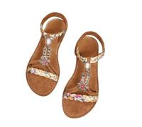 Sandales larges pour femme - Bout ouvert - Sangle de cheville - Chaussures de plage décontractées - Dos nu - Sandales orthopédiques tendance en crochet, café, 7.5 UK 3X-Narrow