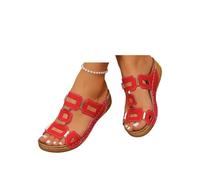 Sandales larges pour femme, sandales et claquettes compensées, chaussures d'été à enfiler avec accents métalliques, confortables et habillées pour la marche quotidienne, bout ouvert, soutien de la