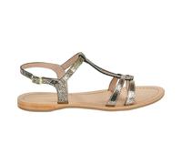 LES TROPEZIENNES PAR M. BELARBI Femme HACKLIO Chaussures Ville Sandale, Noir-Or, 37