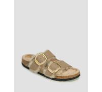Sandales Marron Clair Pour Femmes Birkenstock Arizona Bb Shearling Leoi Narrow 1030384-tabacco-brown