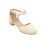 Sandales Mary Jane pour fille avec nœud et sangle de cheville - Talon bloc - Chaussures de demoiselle d'honneur et de mariage pour enfants, bal de fin d'année, école et événements d'été - Pointure 48