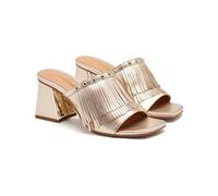 Sandales Mules À Talon À Franges Cuir DIXFIELD