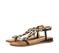Sandales Noires avec Pierres Multicolores pour Femme MULION
