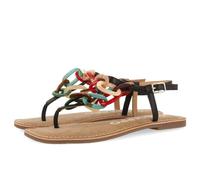 Sandales Noires en Cuir avec DÉTAIL DE MAILLONS Multicolores pour Femme Medley