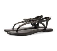 Sandales Noires en Cuir avec Pierres pour Femme USTICA