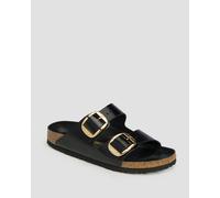 Sandales Noires Pour Femmes Birkenstock Arizona Natural Leather Patent Narrow 1021476-hsb