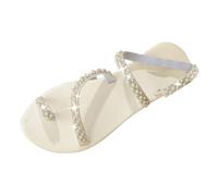 Sandales noires pour femmes, sandales à plateforme blanches, sandales plates pour femmes, tongs orthopédiques, pantoufles roses en peau de mouton pour femmes, tongs pour hommes, blanc, 39.5 EU