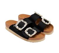 SANDALES NOIRES STYLE BIO AVEC BIJOUX POUR FEMMES ADERKLAA