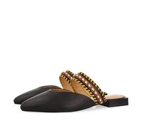 Sandales noires type babouche à lanière pour femme bataan