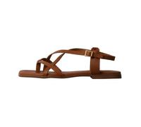 Sandales - OH MY SANDALS - Plate Cuir - Marron - Taille 38 - Talon plat 37