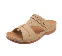 Sandales Orthopedique Femmes été Compensé Claquettes Rétro Évidé Claquette à Soutien Plantaire Pantoufles Confort Anti-dérapant Chaussons Bout Ouvert Pantoufle Elégant de Vacances Plage Marche