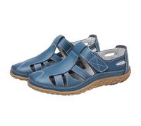 Sandales orthopédiques à bout fermé pour femme - Coupe large - Chaussures de marche en cuir - Sandales orthopédiques pour femme - Soutien de la voûte plantaire - Sandales de marche pour l'été