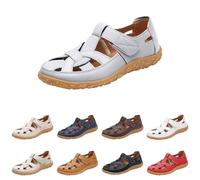 Sandales orthopédiques à bout fermé pour femme, sangle de cheville confortable, sangles élastiques, semelle plate antidérapante, fasciite plantaire, pantoufles orthopédiques à enfiler à bout fermé