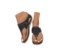 Sandales orthopédiques à bout ouvert d'été confortables soutien arc sandales sandales tongs avec talon compensé élégantes Sandales en cuir léger anatomiques antidérapantes plage douche de mer Slippers