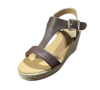 Sandales Orthopédiques À Plateforme Décontractées Pour Femmes Barefoot Sandals 2026 Sandales Compensées De Printemps Pour Femme Bohème Tendance L'été Le Travail Bureau Confortables (Brown, 39)