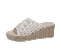 Sandales Orthopédiques Compensées en Cuir pour Femmes Confortable Chaussures Antidérapant de Plage Wedges Platform Slipper Bohemia Beach Sandals avec Talon Bloc Sandales