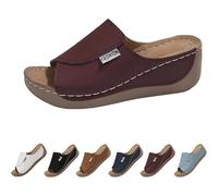 Sandales orthopédiques compensées pour femme, large largeur, coupe habillée, soutien de la voûte plantaire, bout ouvert, plateforme antidérapante, chaussures décontractées, habillées, tendance