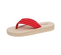 Sandales orthopédiques confortables à talon compensé pour femme, Rouge, 39 EU