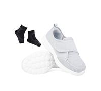 Sandales Orthopédiques Confortables Ajustables Et Respirantes pour Hommes Diabétiques, Baskets Élégantes Faciles À Enfiler Et À Retirer avec Semelles en Caoutchouc Antidérapantes, Douleur(Gris,41 EU)