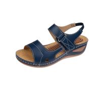 Sandales orthopédiques confortables et habillées pour femme - Sandales compensées pour la marche d'été, bleu, 38.5 EU