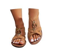 Sandales orthopédiques confortables pour femme - Sandales ethniques avec perles en strass, sangle élastique à la cheville, lavables en machine, 033, 36 EU