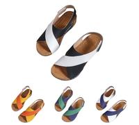 Sandales orthopédiques de loisirs à plateforme pour femmes ultra-confortables antidérapantes avec talon compensé Sandales respirantes à bout ouvert Sandales de plage avec talon compensé Sandales d