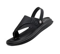 Sandales Orthopédiques Décontractées Respirantes Et Réglables pour Homme avec Soutien De La Voûte Plantaire Et Anti-oignons, Tongs D'été Respirantes Et Décontractées Antidérapantes(B Black,38 EU)