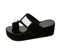Sandales orthopédiques épaisses pour femme avec semelles souples, légères et confortables, chaussures de plage antidérapantes, pantoufles d'été larges pour l'extérieur, Noir , 37 EU