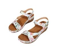 Sandales Orthopédiques Femme D'été Élégantes Respirant Sandales compensées Vintage Antidérapant Bout Ouvert Chaussures D'été Léger Doux Sandales De Marche Plage Support Arc Mode Sandale De Mer, rose