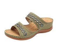 Sandales Orthopédiques Femme Ete Ajourées Compensé Sandales De Marche Soutien Voûte Plantaire Bout Ouvert Anti-Dérapantes Claquette Respirant De Randonnée Chaussons Été