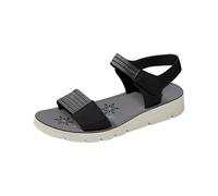 Sandales Orthopédiques Femme Été Confortable Nu Pieds Sport Sandale Bout Ouvert Chaussures De Randonnée Scratch Compensées Summer Antidérapants Réglables Pantoufle Outdoor (Noir,39)