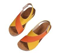 Sandales Orthopédiques Femme Nu-Pied Confortable Plateforme Chaussures De Vacances Anti-Dérapant Respirantes Tong Bout Ouvert Vintage Claquette Femmes Printemps Été Compensées Semelles Épaisses