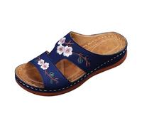 Sandales Orthopédiques Femme Sandale Confortable Chaussure Ete Chic Chaussures De Plage Été Compensées Pieds Sensibles Femmes Et Mules Pour Sabots Compensees Plateforme Marche Claquette,#01-Bleu,40