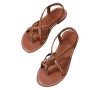 Sandales Orthopédiques Femme Sandales En Cuir À Bout Ouvert Pour Femmes Et Mules Pour Femme Compensées Avec Bande Croisée Pantoufles D'été Anatomiques Confortables Fabriqué En Italie (Brown, 38)