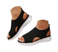 Sandales Orthopédiques Femmes D'Été À Bout Ouvert Antidérapant Sandales De Sport Élégantes Légères De La Bouche De Poisson Chaussures Mesh Mémoire De Mousse En Plein Air Randonnée Plage Respirant